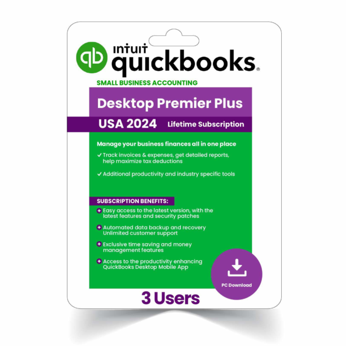 QuickBooks Desktop Premier Plus 2024 3 Users Lifetime Subscription